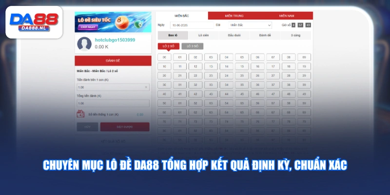 Chuyên mục lô đề DA88 tổng hợp kết quả định kỳ, chuẩn xác