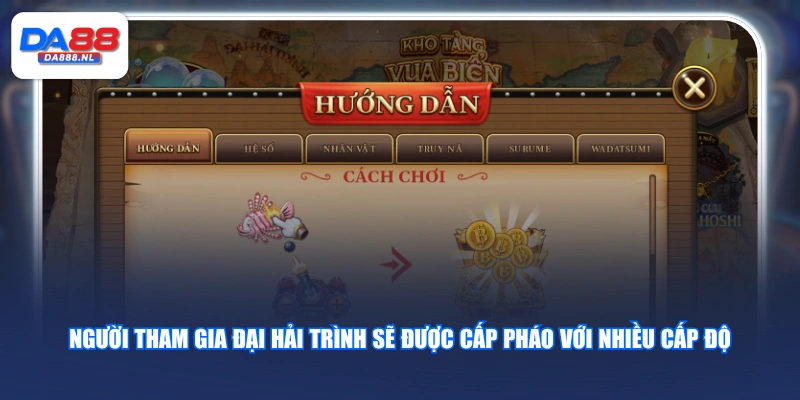 Người tham gia Đại Hải Trình sẽ được cấp pháo với nhiều cấp độ