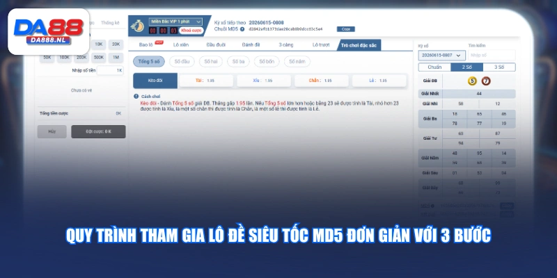 Quy trình tham gia lô đề siêu tốc MD5 đơn giản với 3 bước