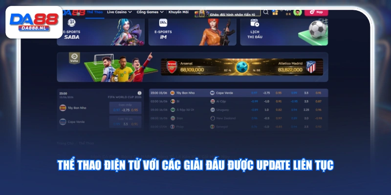 Thể thao điện tử với các giải đấu được update liên tục